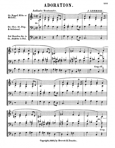 Lemmens - Adoration for Organ - Score