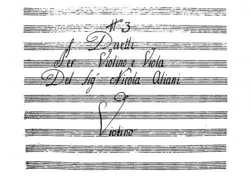 Aliani - 3 Duos for Violin and Viola - Score