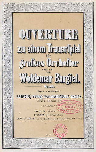 Bargiel - Ouvertüre zu einem Trauerspiel - Score
