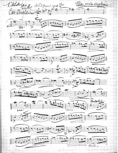 Grandval - 4 Pieces for English Horn - Incomplete Solo Part (1st Movement missing)