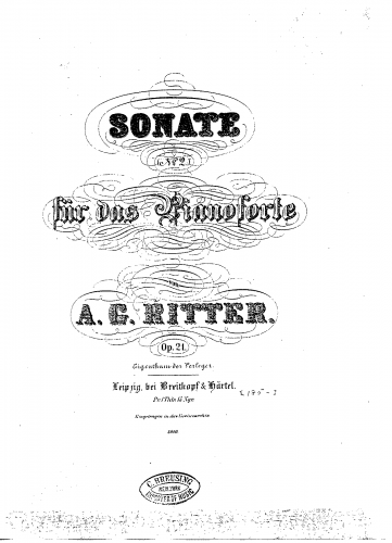 Ritter - Piano Sonata No. 2, Op. 21 - Score