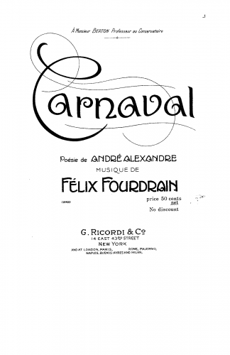 Fourdrain - Carnaval - Score