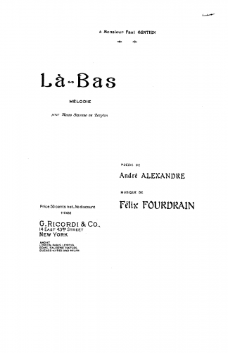Fourdrain - Là-bas - Score