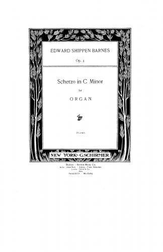 Barnes - Scherzo - Organ Scores - Score