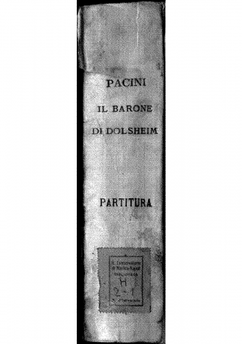 Pacini - Il barone di Dolsheim - Score