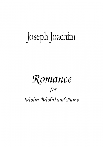 Joachim - Romanza für Violine (oder Viola) und Pianoforte - Violin-Piano score, viola part