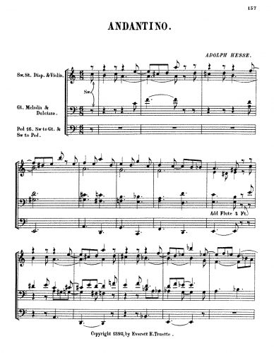 Hesse - Andantino for Organ - Score