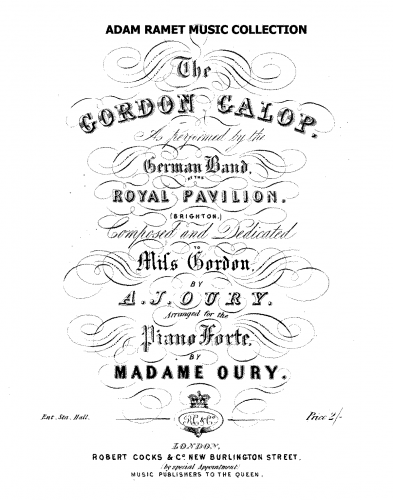 Oury - The Gordon Galop - For Piano solo (Oury) - Score