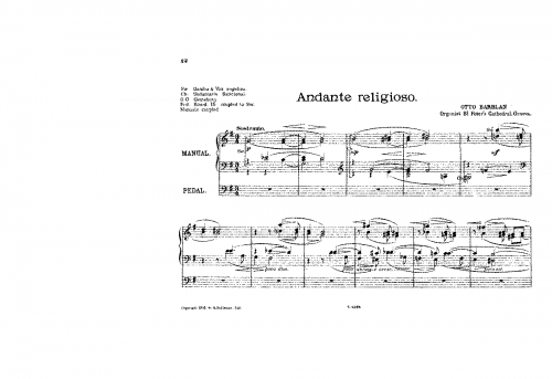Barblan - Andante religioso - Score