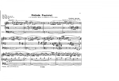 Faller - Prélude pastoral - Score