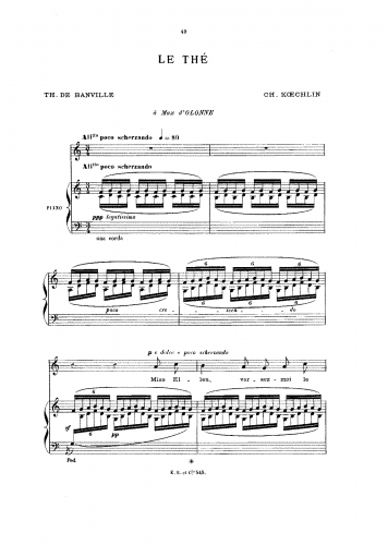 Koechlin - 6 Rondels, Op. 1 - Vocal Score - 3. Le thé