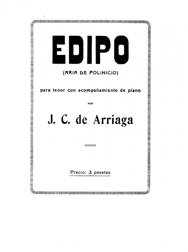 Arriaga - Où vais-je, malheureux
Hélas, hélas, d'une si pure flamme - Vocal Score - Score