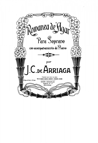 Arriaga - Agar dans le désert - Vocal Score Romanza - Score