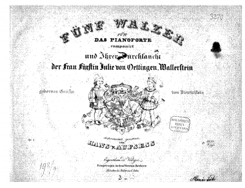 Aufsess - 5 Walzer, Op. 4 - Complete  score