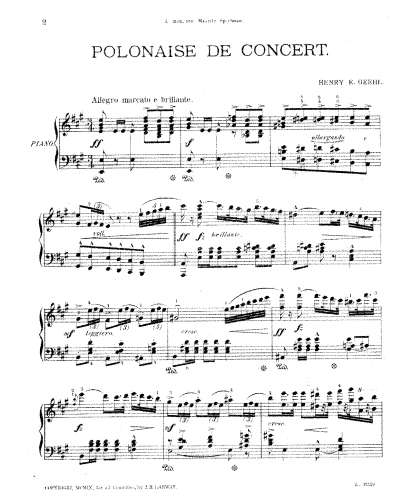 Geehl - Polonaise de Concert - Score