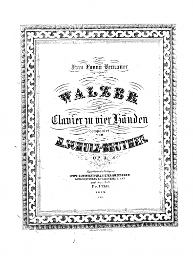 Schulz-Beuthen - Walzer - Piano Duet Scores - Score