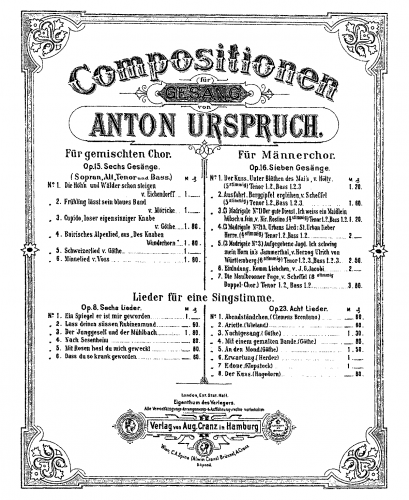 Urspruch - 8 Lieder - Vocal Score - No. 28