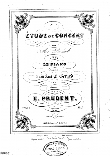 Prudent - Etude de concert, Op. 28 - Score