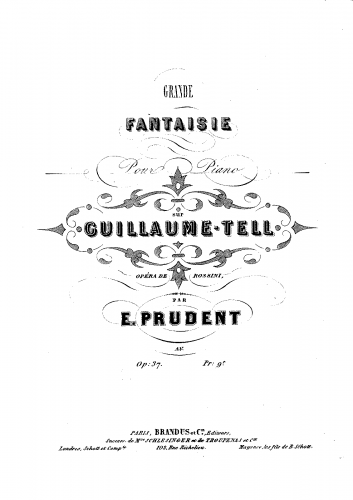 Prudent - Grande fantaisie sur Gullaume Tell, Op. 37 - Score
