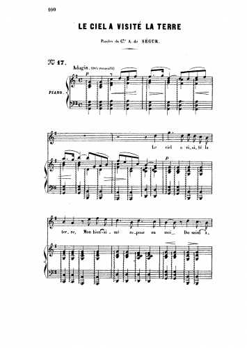 Gounod - Le ciel a visité la terre - For Voice and Piano (Gounod) - Score
