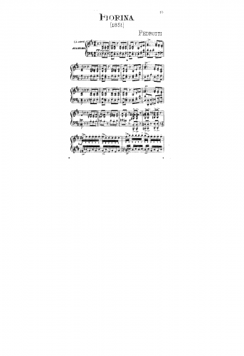 Pedrotti - Fiorina, o La fanciulla di Glaris - Overture For Piano solo (Unknown) - Score