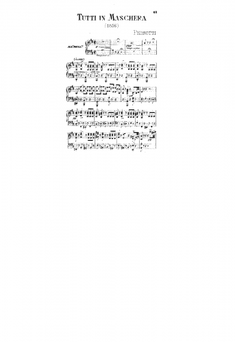 Pedrotti - Tutti in maschera - Overture For Piano solo (Unknown) - Score
