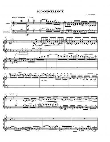 Bottesini - Duo Concertante for Violin and Bass - violin - bass part