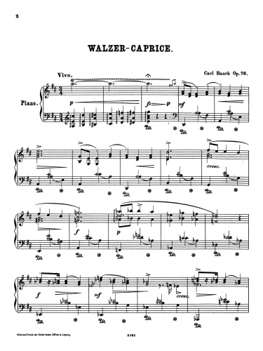 Banck - Walzer-Caprice - Piano Score - Score