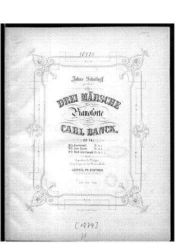 Banck - 3 Märsche - Piano Score - Score