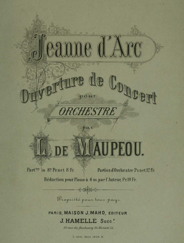 Maupeou - Jeanne d'Arc - Score