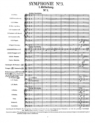 Mahler - Symphony No 3 - Complete Orchestral Score