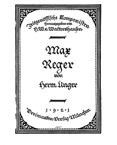 Unger - Max Reger - Complete Book