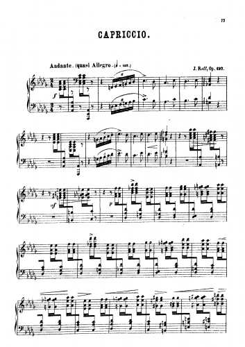 Raff - Capriccio, Op. 197 - Score