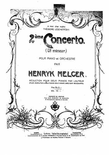 Melcer-Szczawi?ski - Piano Concerto No. 2 - For 2 Pianos - 2-Piano Reduction