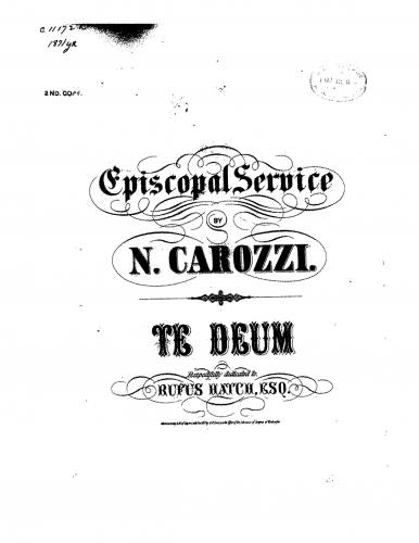 Carozzi - Te Deum laudamus - Vocal Score - Score
