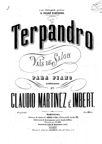 Martinez Imbert - Terpandro - Score