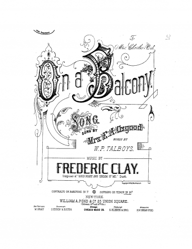 Clay - On a Balcony - Score