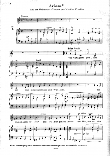 Lyra - Weihnachts-Kantate - Vocal Score Arioso: Vor Gott geht's göttlich her - Score