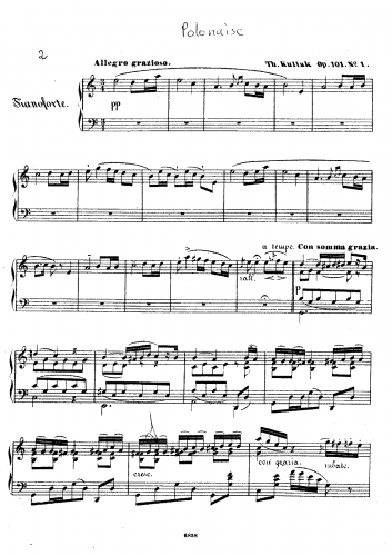 Kullak - 2 Polonaises caractéristiques, Op. 101 - No. 1 - Polonaise in a / A