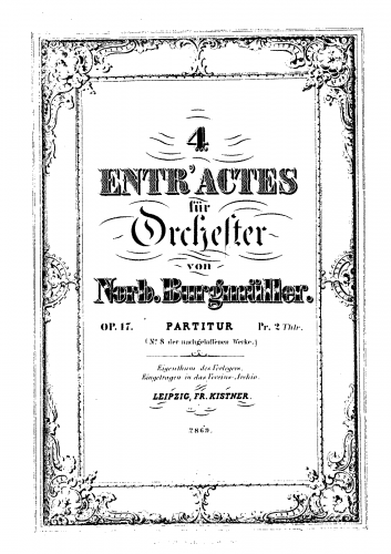 Burgmüller - 4 Entr'actes - Score