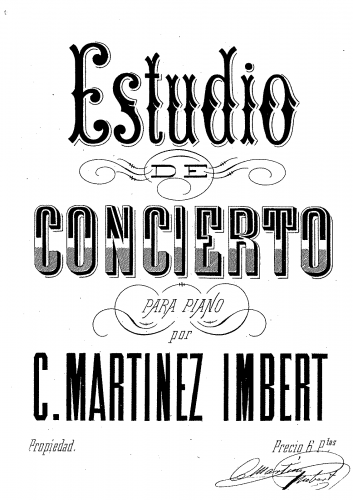 Martinez Imbert - Estudio de concierto - Score