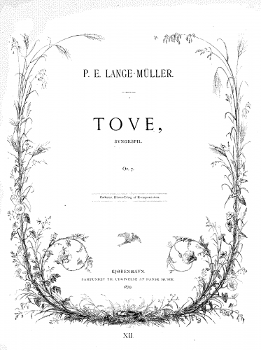 Lange-Müller - Tove - Vocal Score - Score