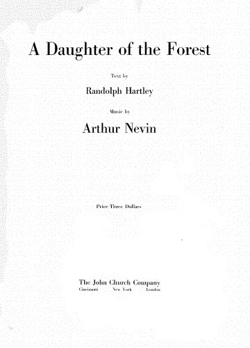Nevin - A Daughter of the Forest - Vocal Score - Score