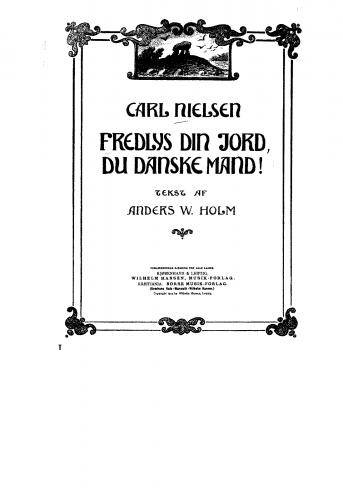 Nielsen - Fredlys din jord, du danske mand, FS 69 - For Voice and Piano - Score