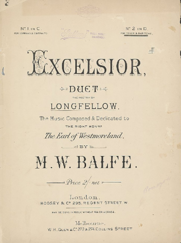 Balfe - Excelsior - Complete  score in D (tenor and baritone)