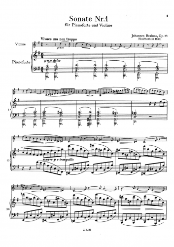 Brahms - Violin Sonata No. 1 - Scores and Parts