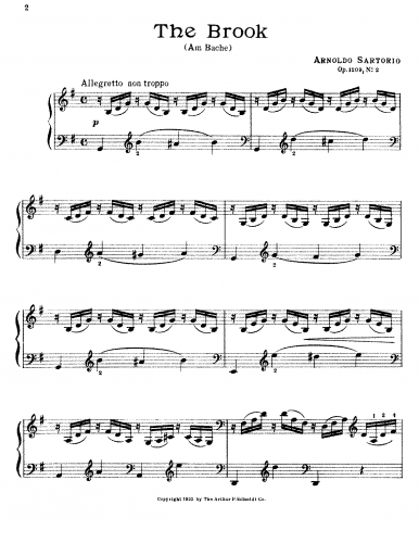 Sartorio - Piano Pieces - Piano Score - No. 2. The Brook (Am Bache)