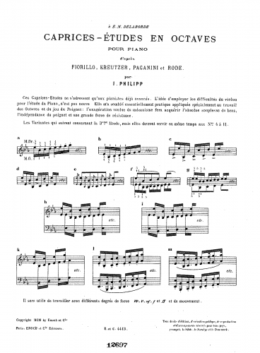 Philipp - Caprices-etudes en octaves - Score