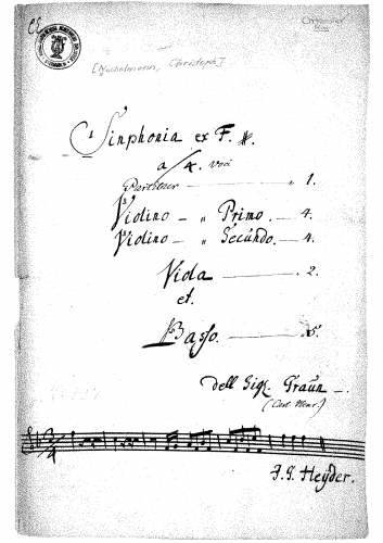 Nichelmann - Sinfonia in F major - Score [incomplete]