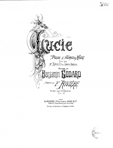 Godard - Lucie - For Violin and Piano - Piano Score (Ad lib. violin part missing)